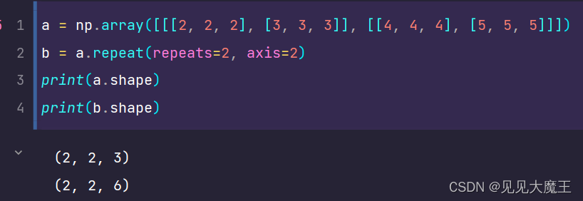 【python技巧】numpy 的 repeat() 函数_numpy repeat函数-CSDN博客