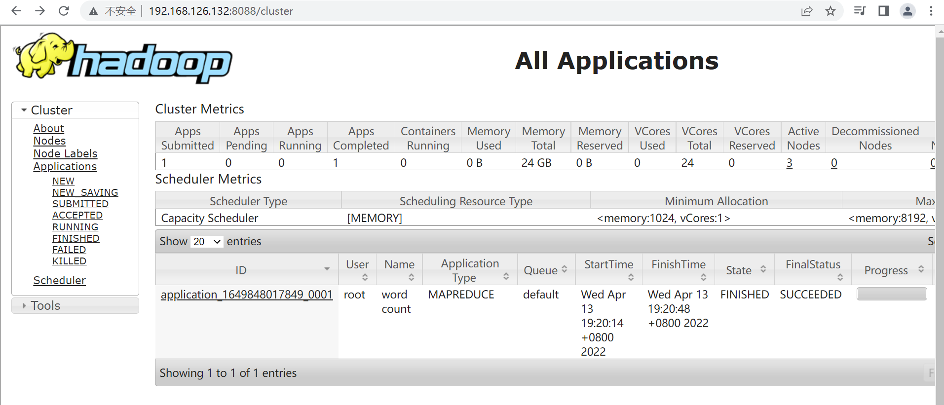 Hadoop MapReduce测试word count功能_运行官方案例wordcount验证mapreduce是否可以正常工作-CSDN博客