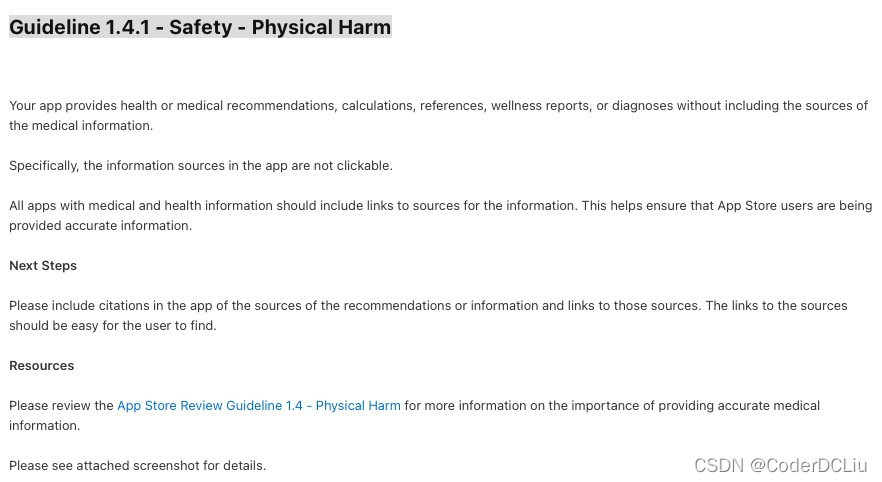 苹果审核Guideline 1.4.1 - Safety - Physical Harm