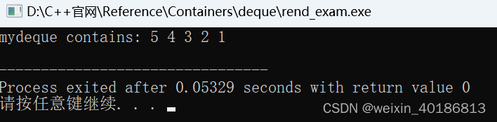 C++ Reference: Standard C++ Library reference: Containers: deque: deque: rend