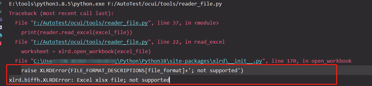 Python Xlrd Excel Raise XLRDError FILE FORMAT DESCRIPTIONS File