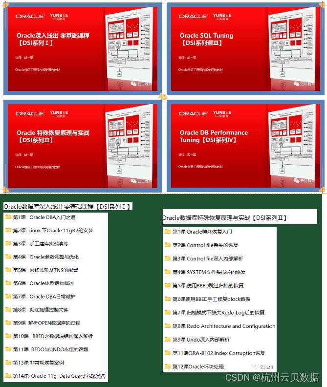 云贝教育 |【DSI】Oracle数据库系列课-葵花宝典技术内幕实战课程