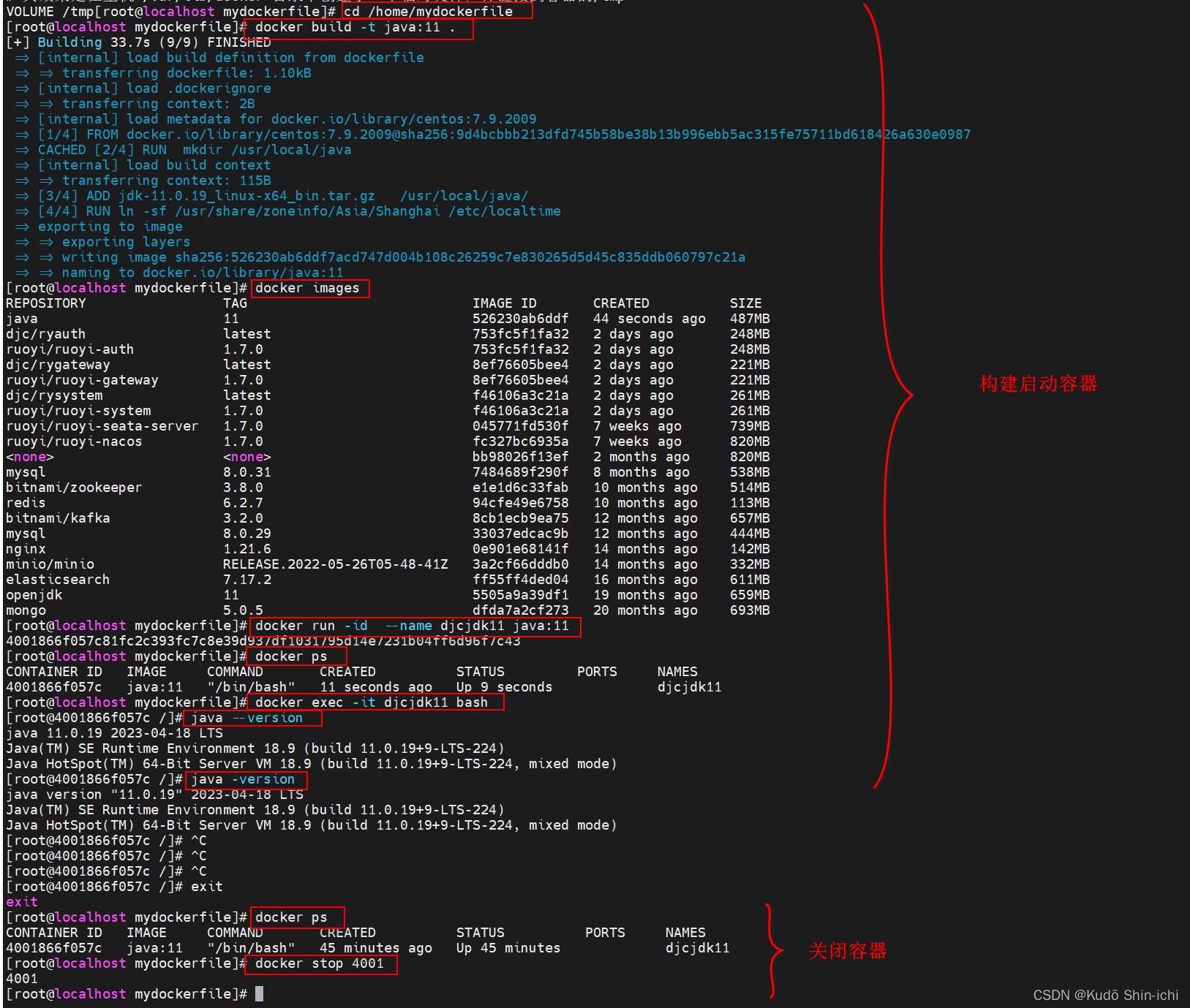 使用dockerfile手动构建JDK11镜像运行容器并校验