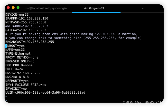 centos7网络配置没有ens33文件