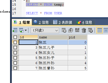 【MYSQL WITH recursive使用】