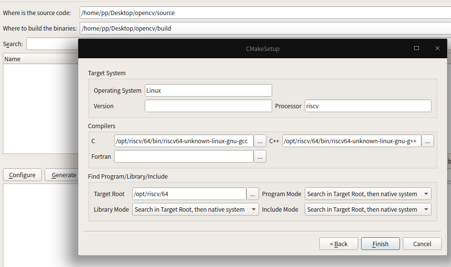 tina下运行在ubuntu中交叉编译的opencv451