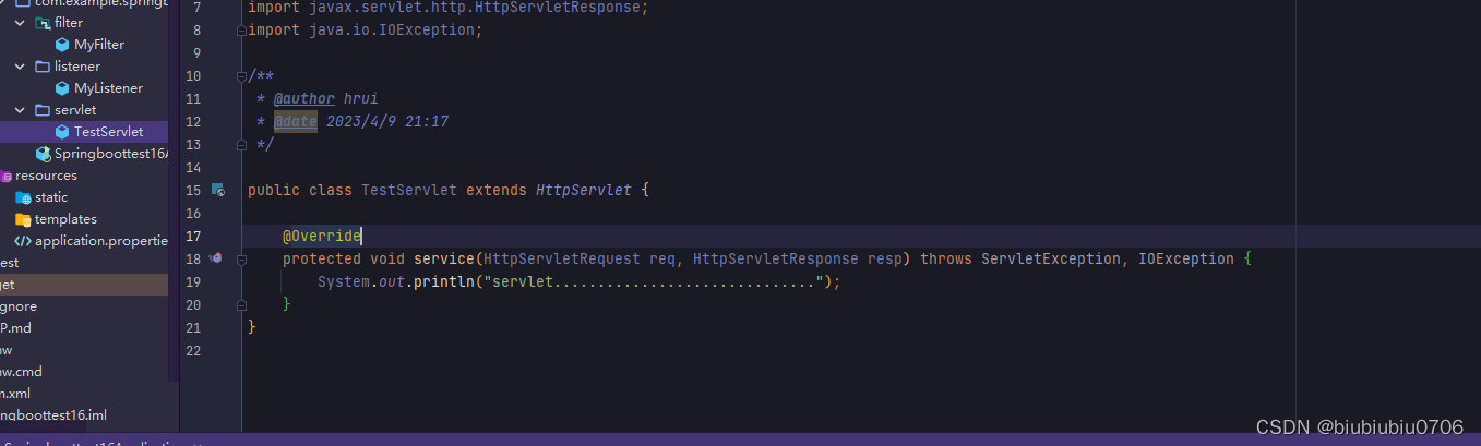 SpringBoot中使用Servlet,Filter,Listener,拦截器