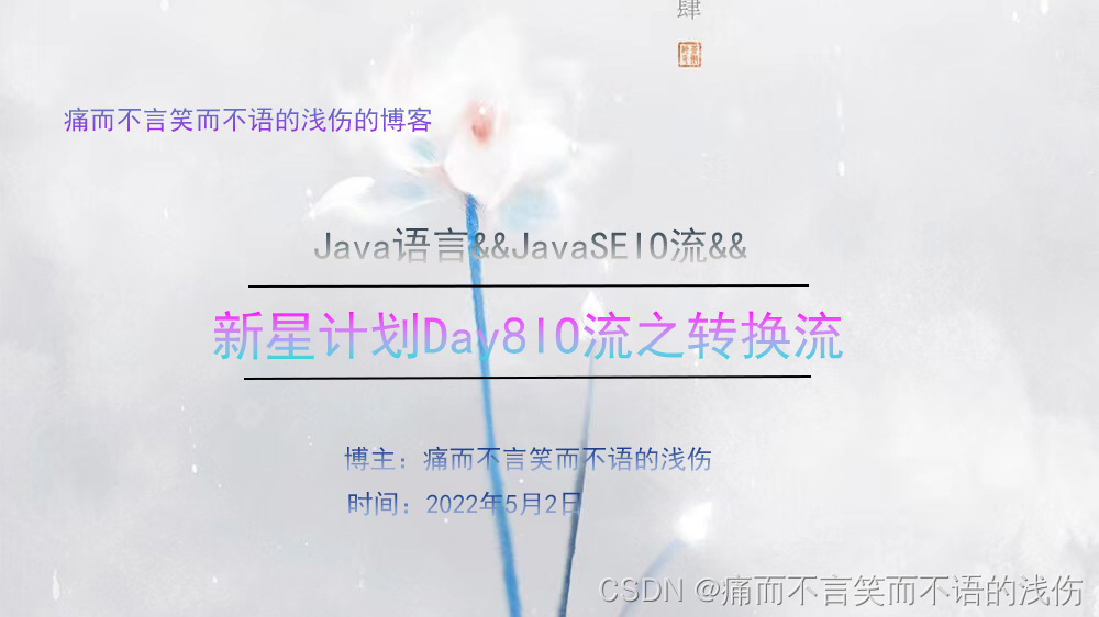 新星计划day8【Java语言IO流】转换流的详解