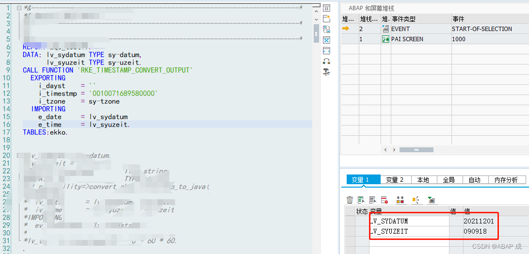 Sap Abap Timestamp Example
