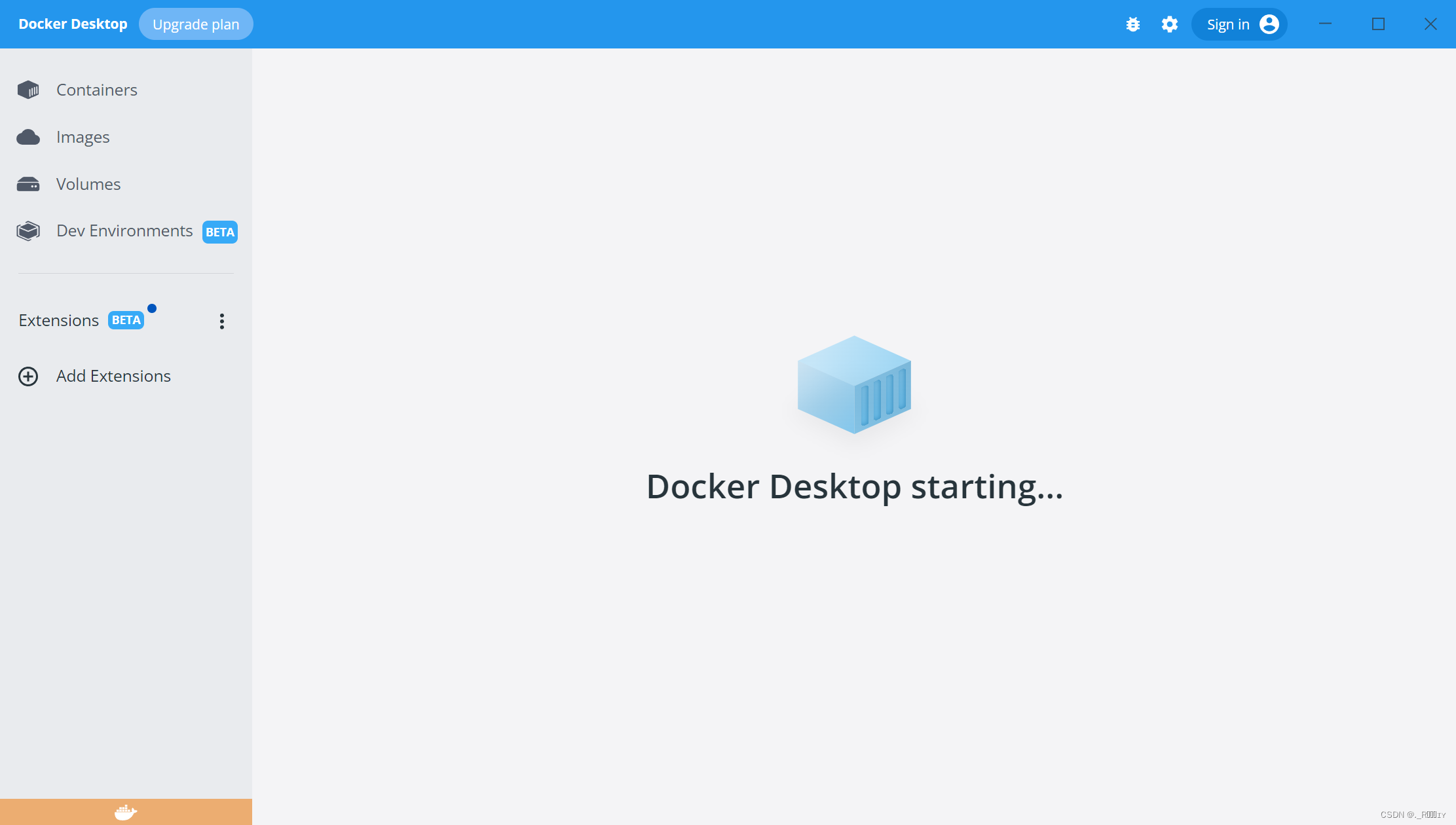 Docker Desktop starting...