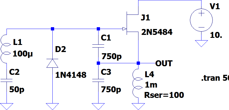 ▲ 图1.5.1 Clapps三点电容振荡电路