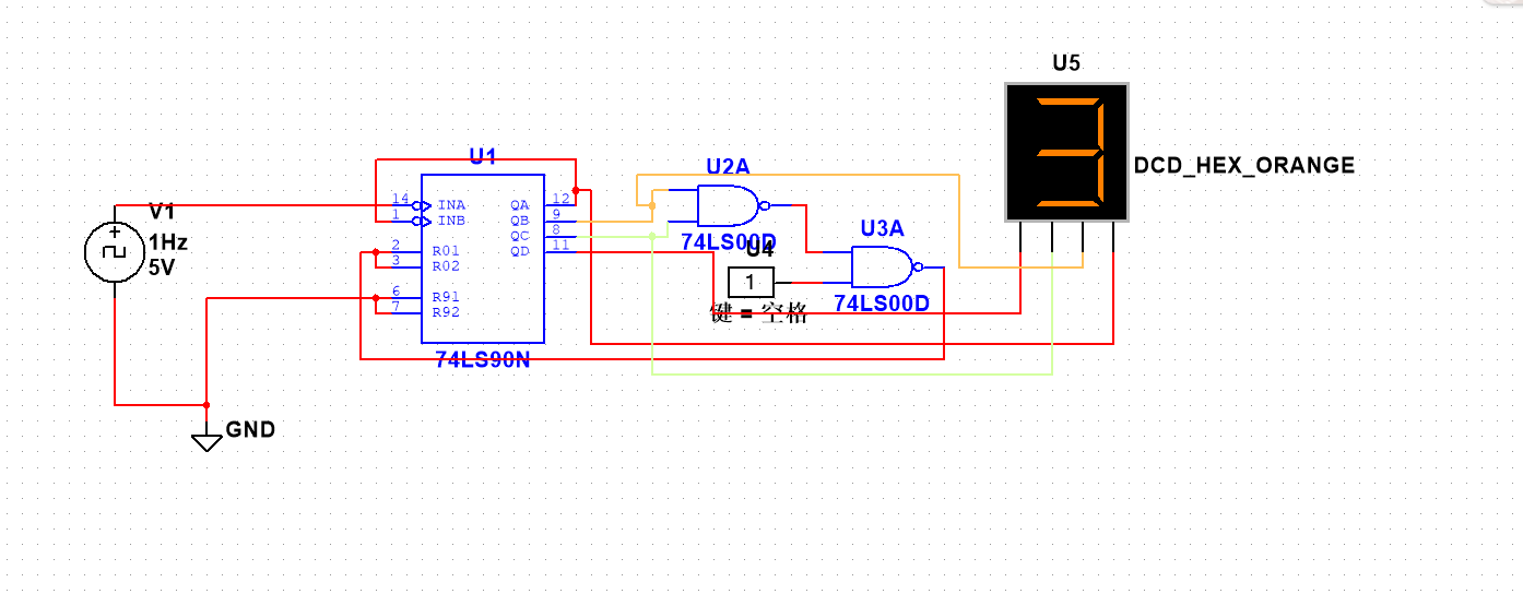 使用74ls90和74ls16进行5和6进制计数器的设计实验