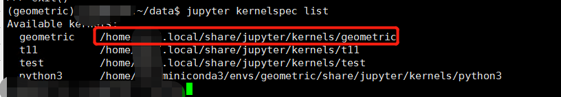 jupyter kernelspec list命令提示