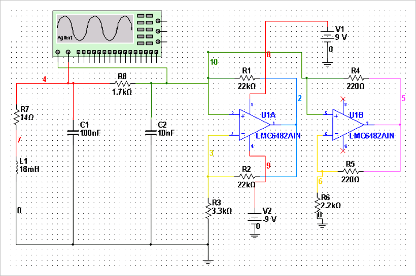 ▲ 图1.2.1 应用于仿真的Chua's电路及其参数