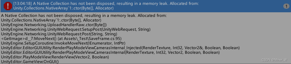 A Native Collection has not been disposed 报错信息