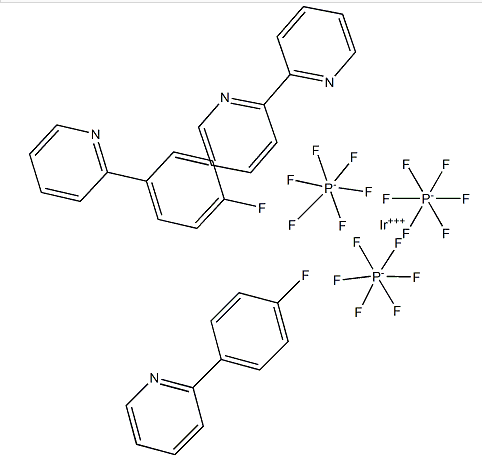 cas：1580547-45-0 ； (ir[p-fppy]2(bpy))pf6 (2,2‘-联吡啶)双[2-(4-氟苯基)吡啶]铱(III) 六氟磷酸盐