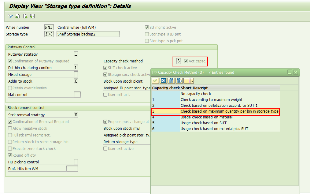 SAP WM中阶Storage Type的Capacity Check Check based on maximum quantity
