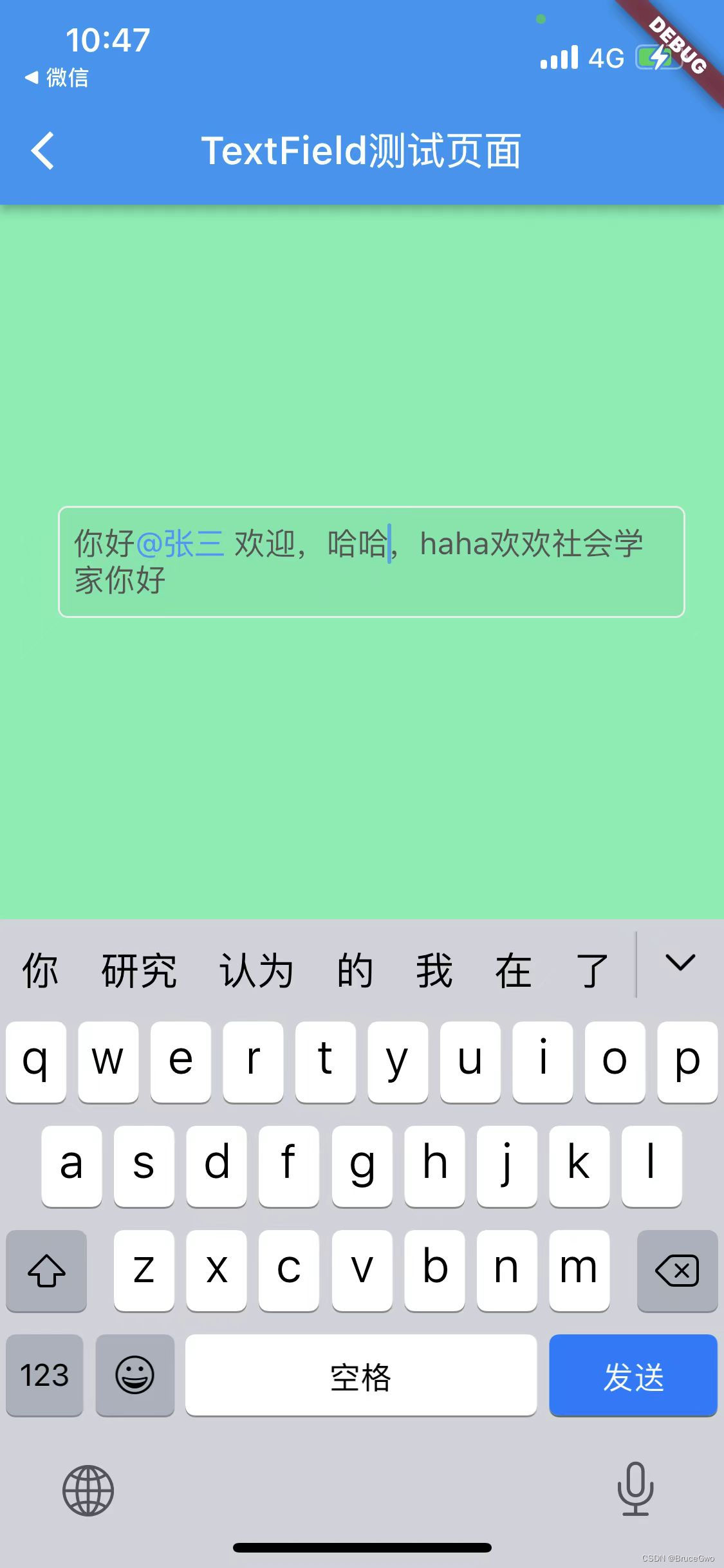 flutter聊天界面-TextField输入框buildTextSpan实现@功能展示高亮功能