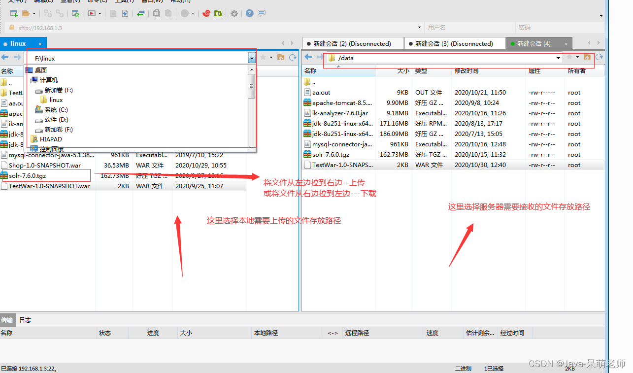 如何使用Xftp实现文件上传和下载-小白菜博客