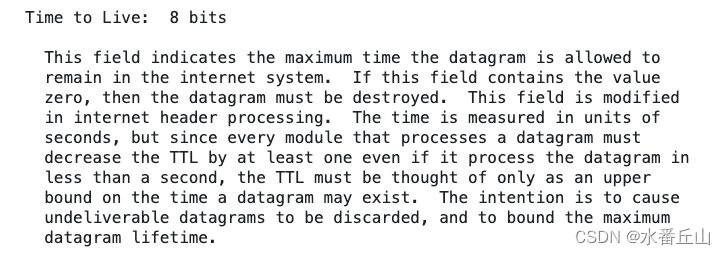 IPV4报文对TTL解释