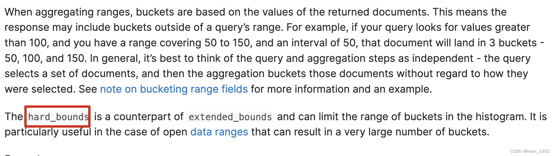 Only return buckets between min-max