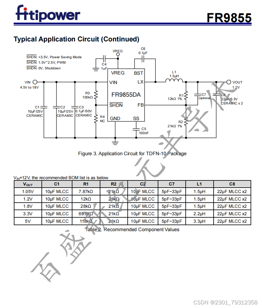 FR9855 5.5A同步降压芯片 DC-DC转换器 百盛电子代理商