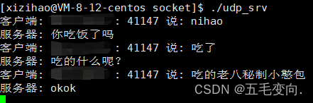 Linux socket 编程 UDP