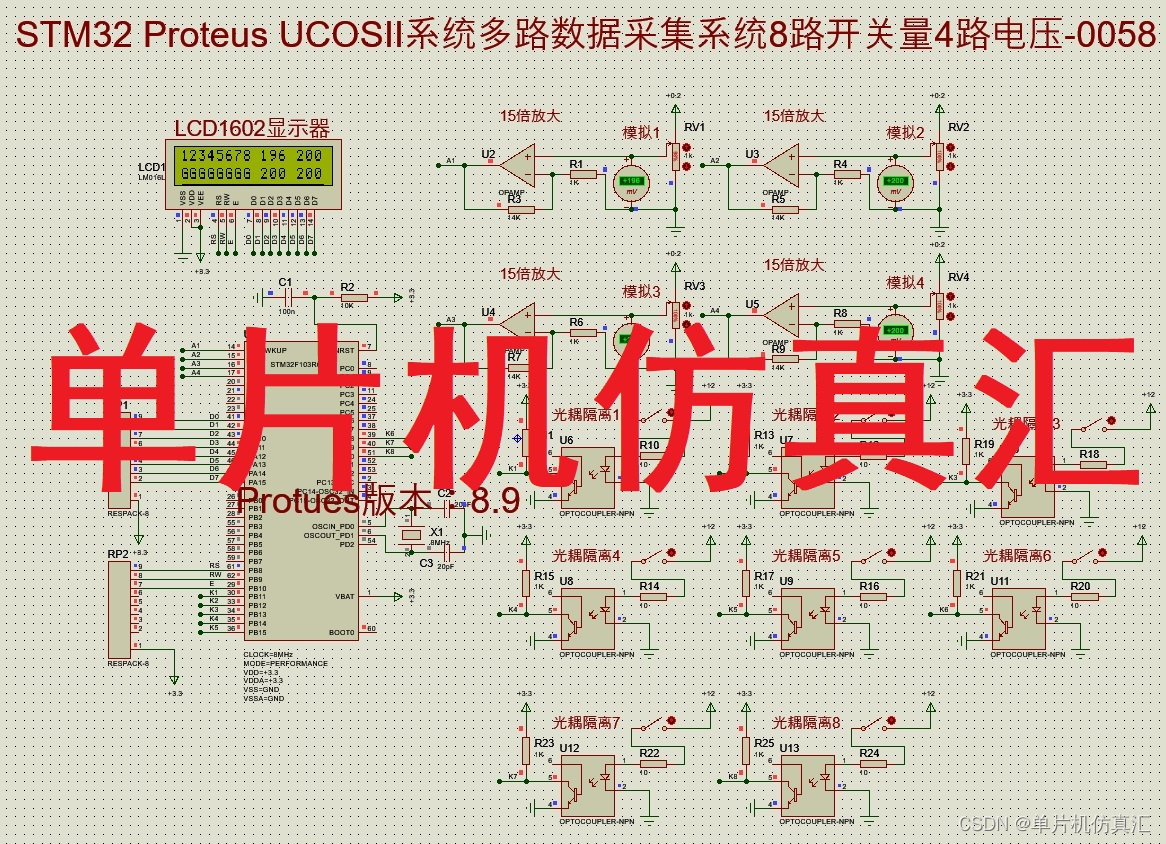 STM32 Proteus UCOSII系统锅炉报警系统设计压力温度水位-0059