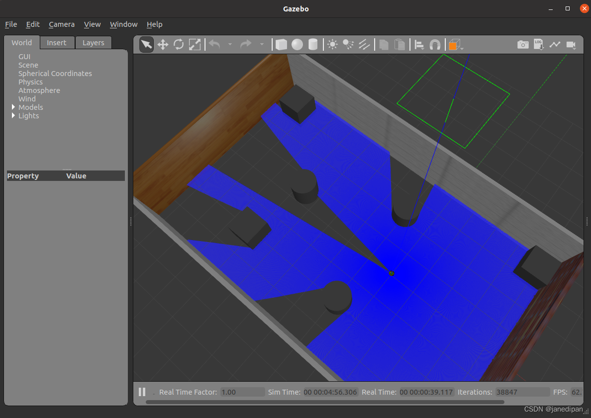 gazebo中laser射线图