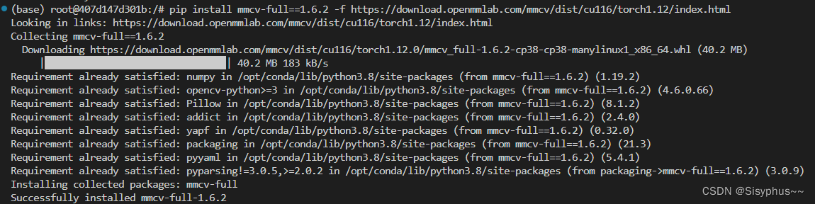 AssertionError: MMCV==1.3.17 is used but incompatible. Please install ...