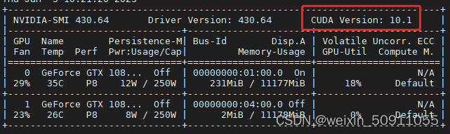 这里我的 CUDA 版本是10.1