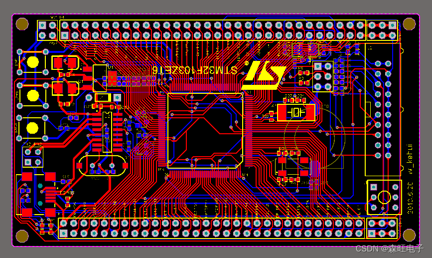 STM32F103ZET6最小系统原理图及pcb文件