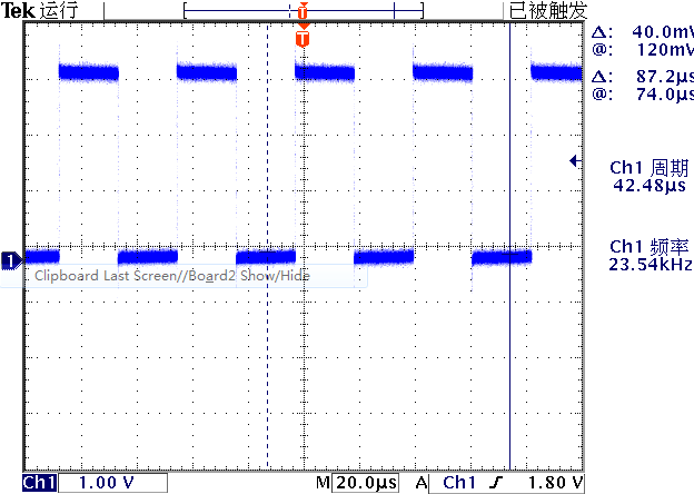 ▲ 图1.2.3 PA0信号波形与频率