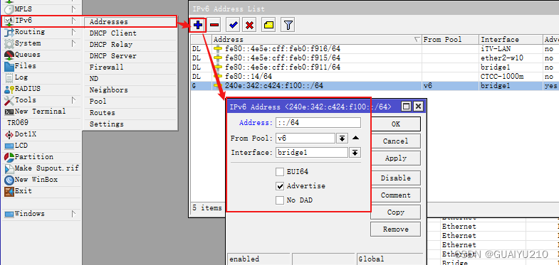 RouterOS（ROS）IPv6/IPv4双栈配置_ros ipv6-CSDN博客