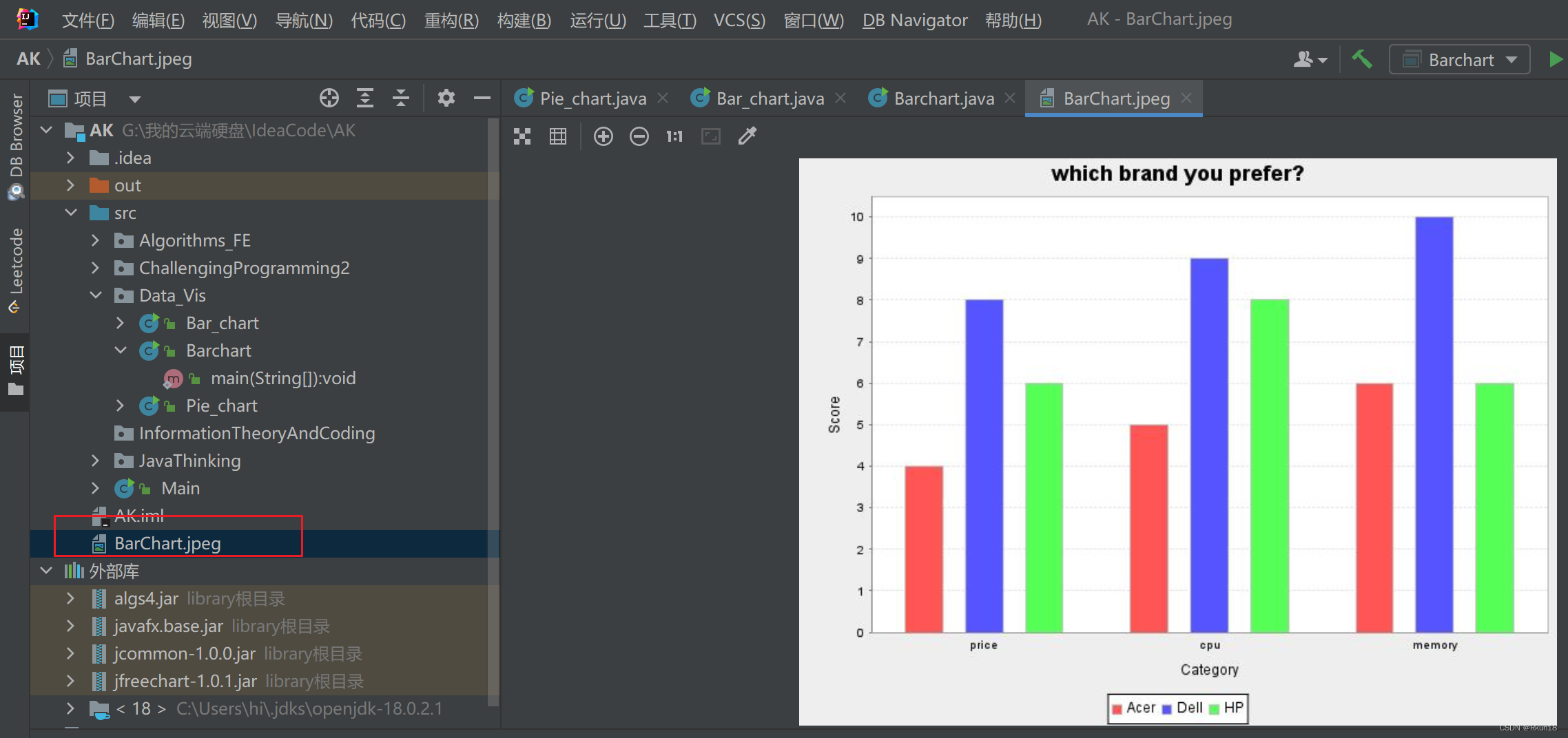 数据可视化-JFreeChart学习_jfreechart1.0.18-CSDN博客