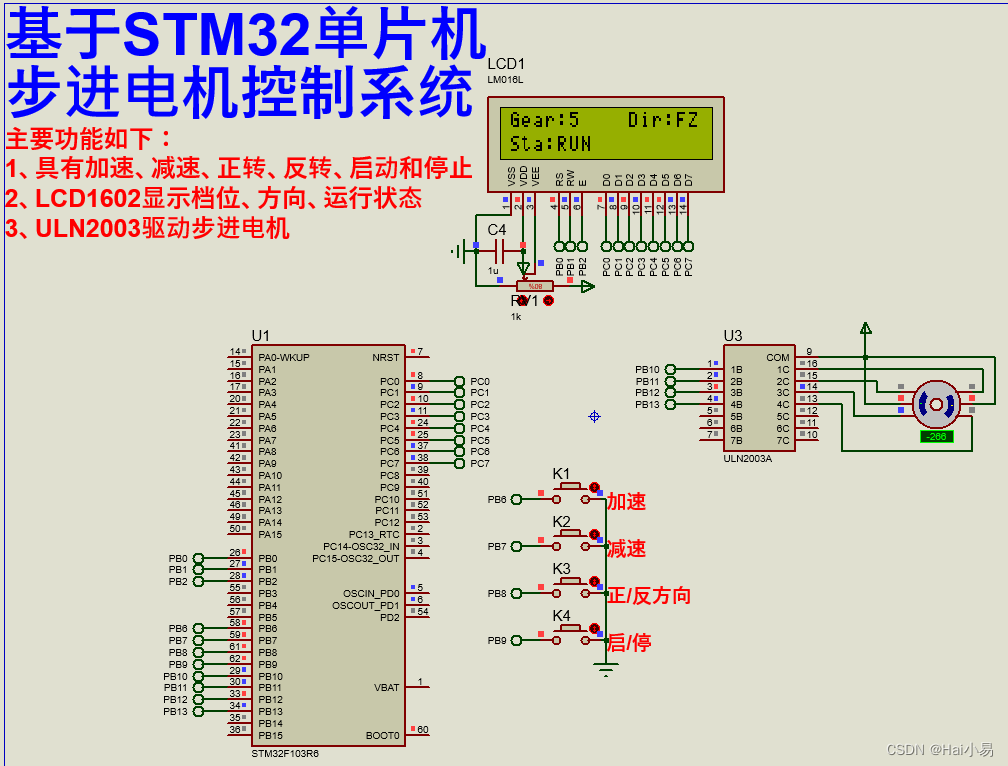 【Proteus仿真】【STM32单片机】步进电机控制系统设计_proteus Stm32步进电机实验-CSDN博客