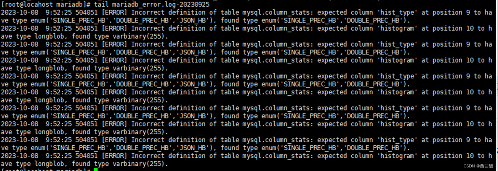 mariadb-incorrect-definition-of-table-mysql-column-stats-csdn