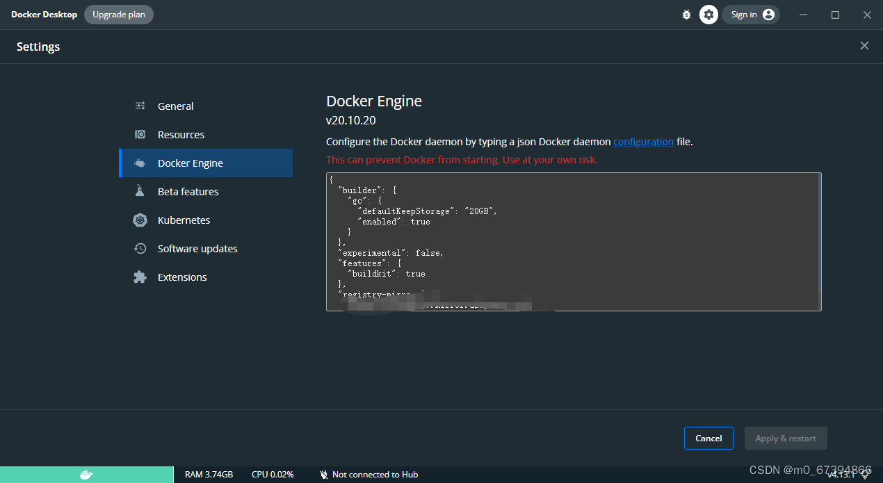 Windows docker 下no matching manifest for windows/amd64 10.0.19044 in the manifest list entries解决方法