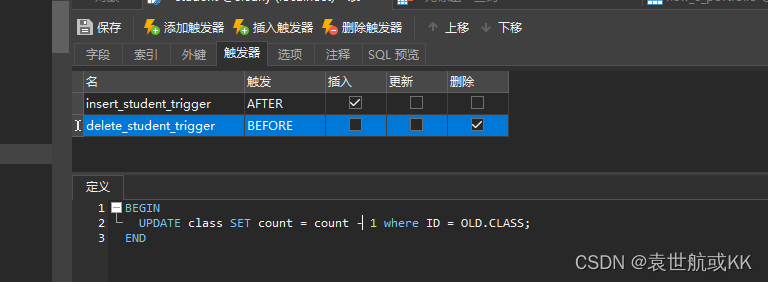删除数据的触发器