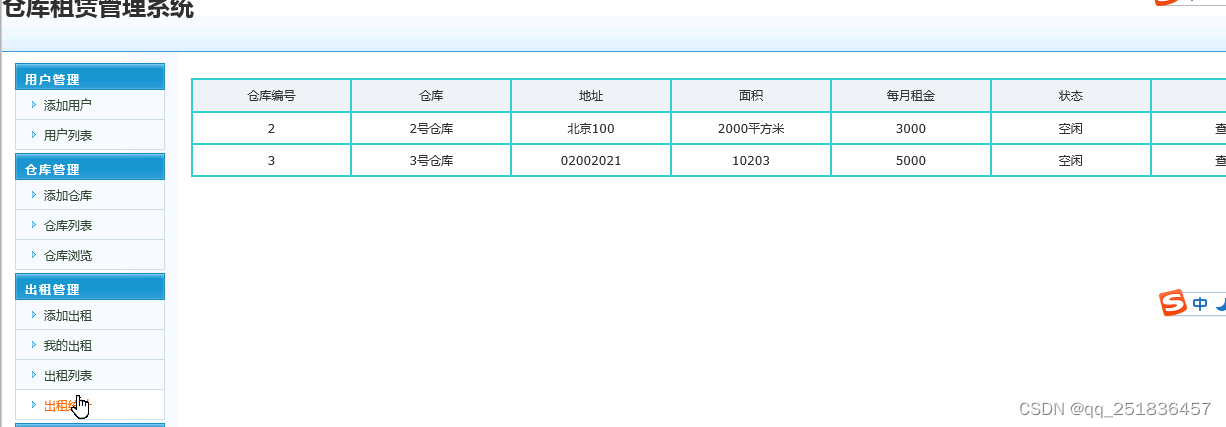 JSP SSM 仓库租赁管理系统myeclipse开发mysql数据库springMVC模式java编程计算机网页设计