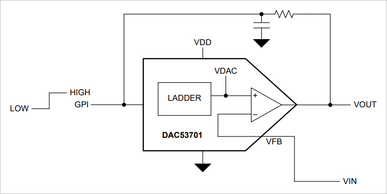 ▲ 图2.3.6 设置DAC53701为具有滞回特性的比较器