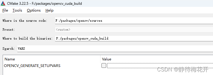 Figure 9 - Cancel GENERATE_SETUPVARS