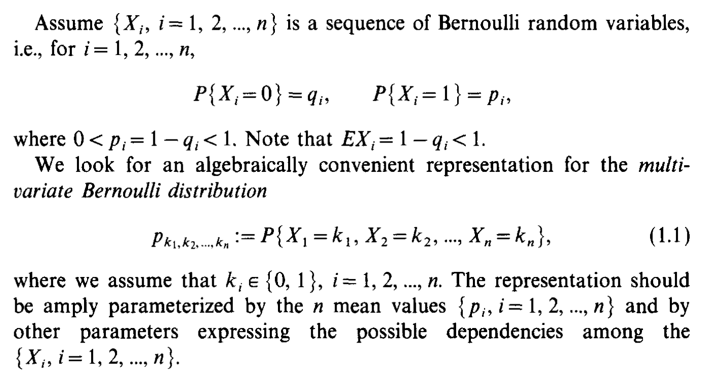 多元伯努利分布 multivariate bernoulli distribution