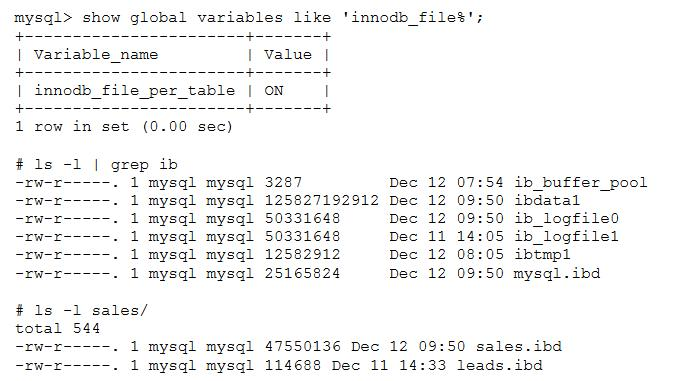 MySQL 8.0 InnoDB Tablespaces之File-per-table tablespaces（单独表空间）