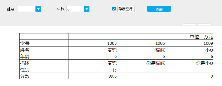 帆软：隐藏空行（适用于N条数据）