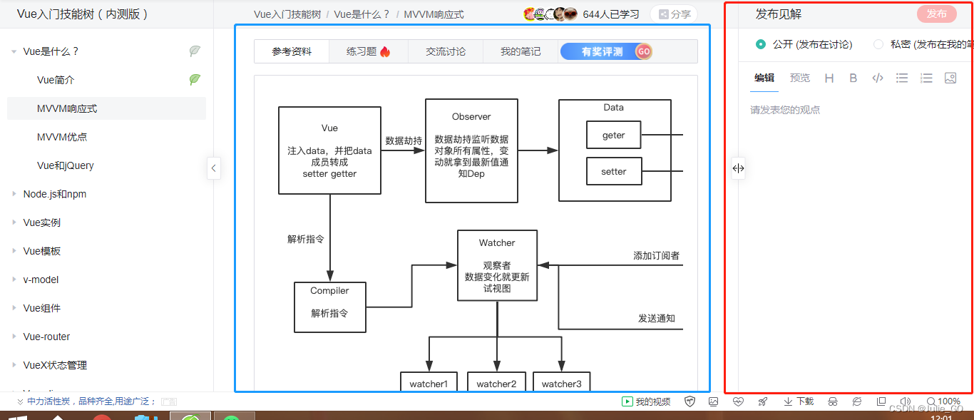 VUE技能树测评