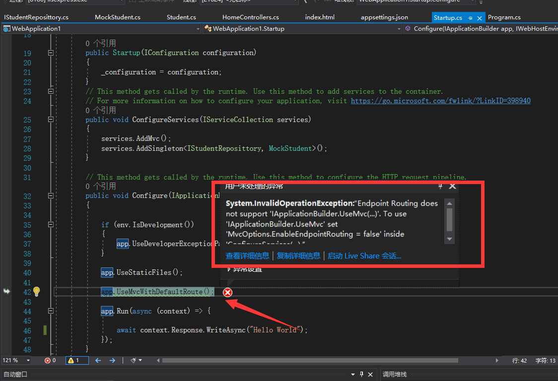 Endpoint Routing does not support ‘IApplicationBuilder.UseMvc(...)‘. To