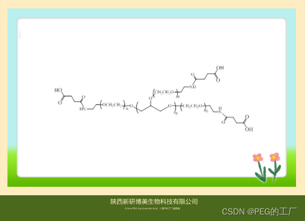 多臂PEG衍生物8-Arm PEG-SAA,8-Arm PEG-Succinamide Acid,八臂PEG丁二酸酰胺