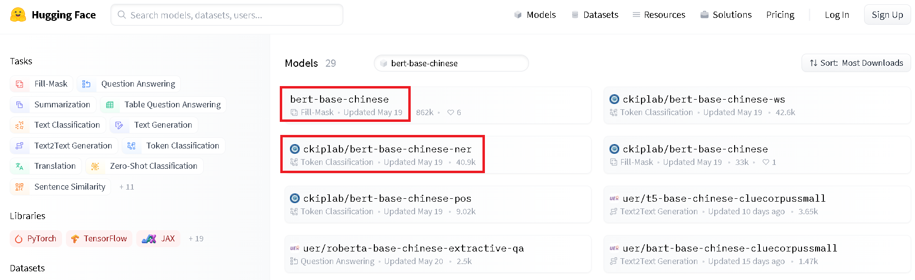 bert-base-chinese 