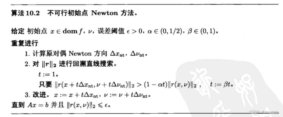 凸优化学习笔记：等式约束凸优化问题的Newton方法、不可行初始点的Newton方法